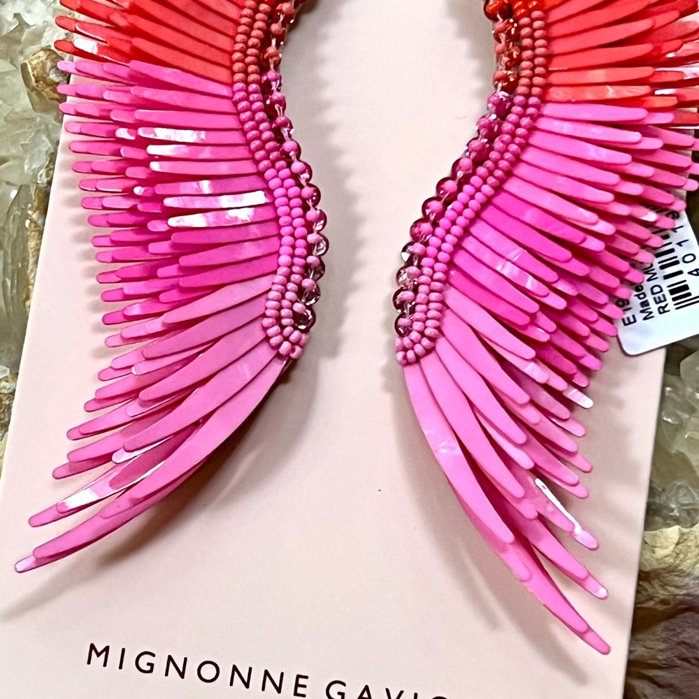 🌺🎉HP🎉🌺 NWT Mignonne Gavigan Madeline Earrings Red Multi - Picture 3 of 14